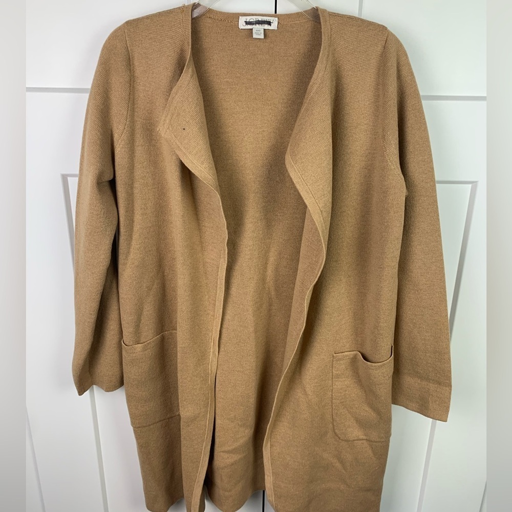J Crew XXS Juliette collarless sweater-blazer Camel Preppy Classic Quiet Luxury - Picture 2 of 13